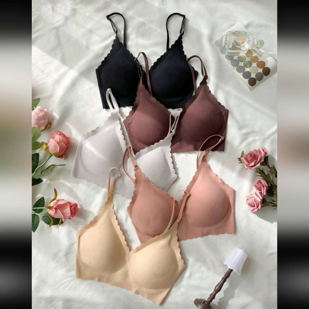5 Silky Neutral Colored Bras - S/M